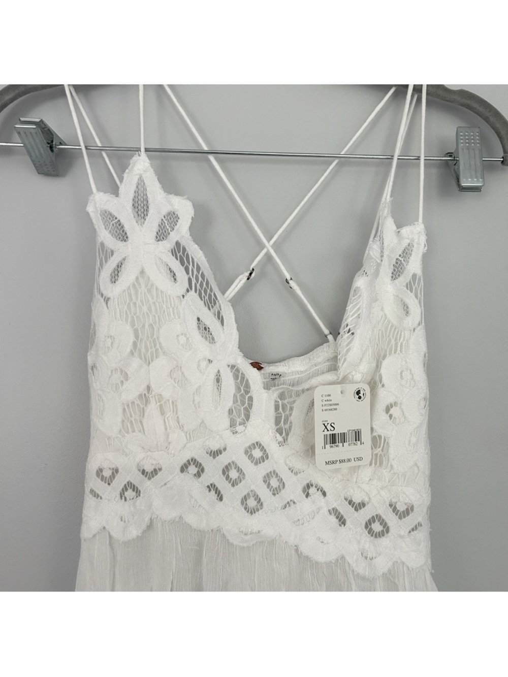 Free People White Lace Mini Dress